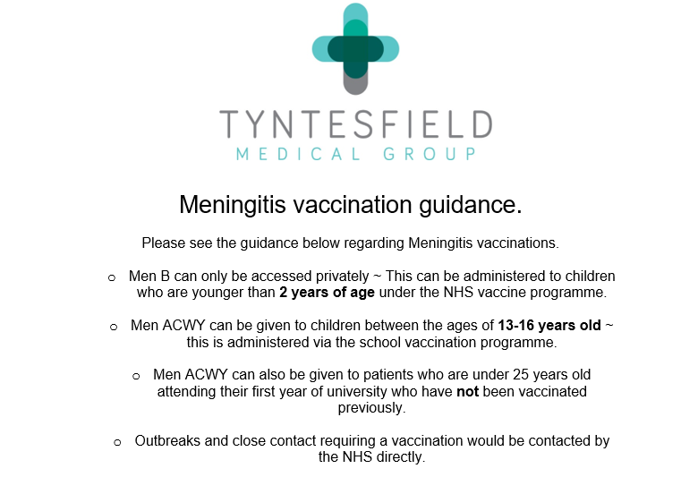 Meningitis vaccination information